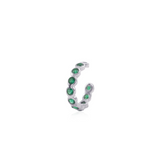 RiRi Gemstone Cuff in Silver with Emerald Zirconia