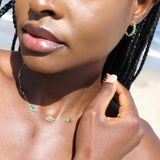 Green Onyx Hoop Studs Earring Memara 
