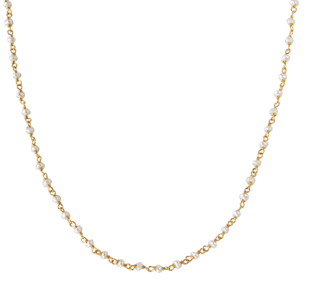 Gold fresh water pearl necklace Necklace Memara 
