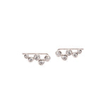 Aquila Studded Ear Jewel in Silver with Zirconia Earring Memara 