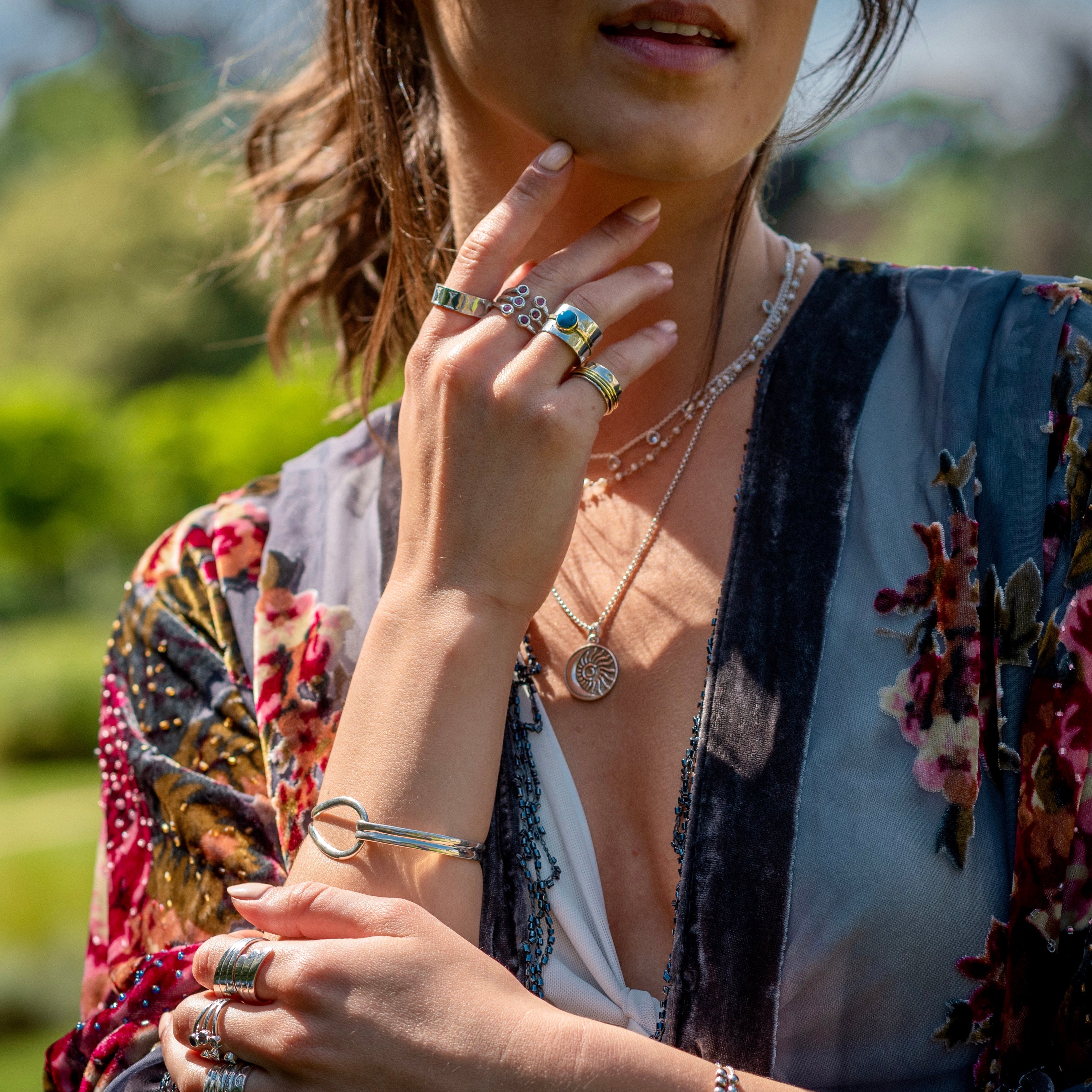 Full Moon Ring in Silver Ring Memara 