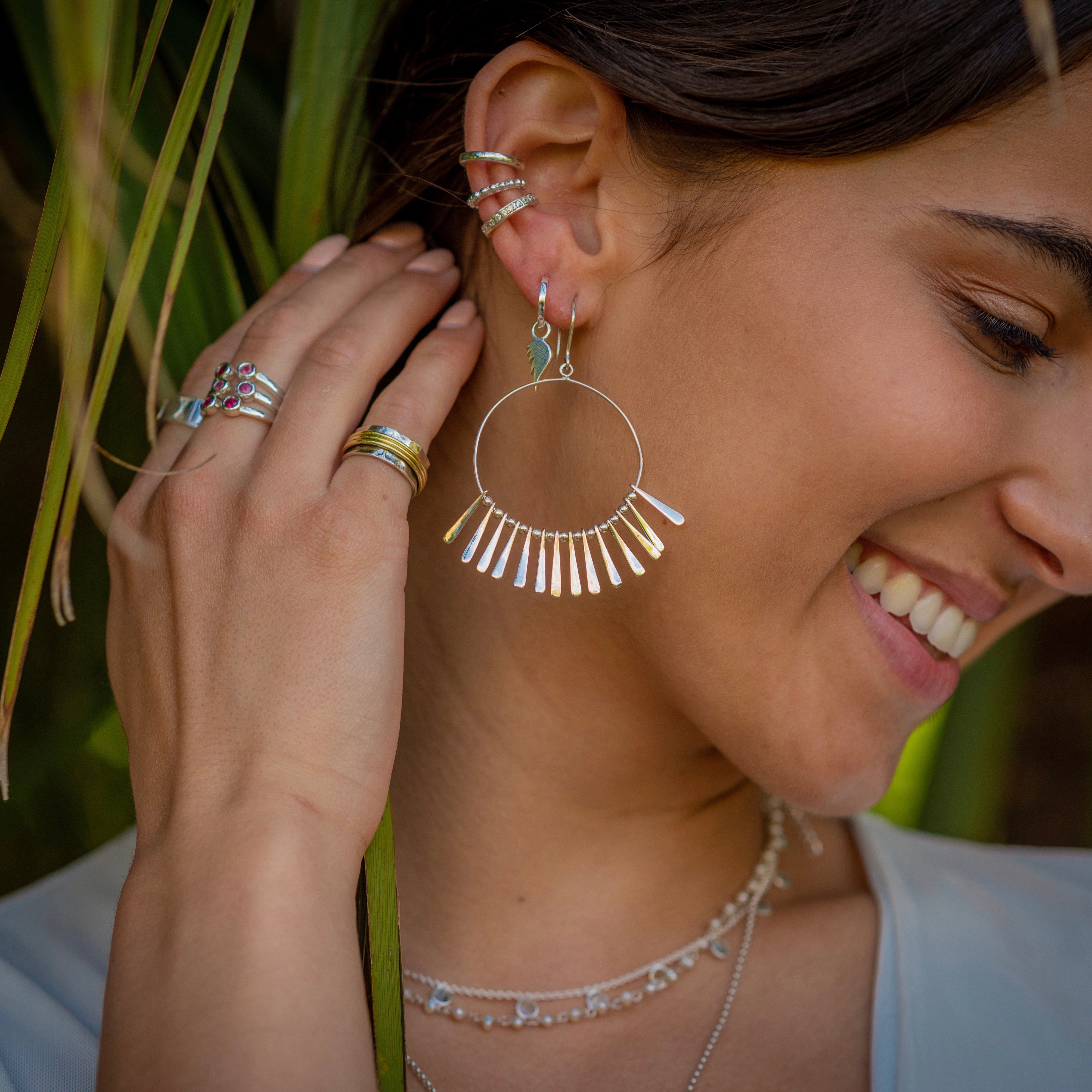 Punkahi Earring in Silver Earring Memara 