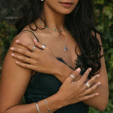 Stargazer Pendant in Silver and Zirconia with matching earrings