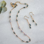 Malike Necklace in Gold and London Blue Topaz Necklace Memara 