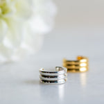 Triple Cuff in Silver Earring Memara 
