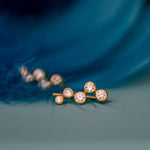 Aquila Studded Ear Jewel in Gold with Zirconia Earring Memara 