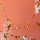 Kiki Necklace in Peridot and Pink Tourmaline Necklace Memara 