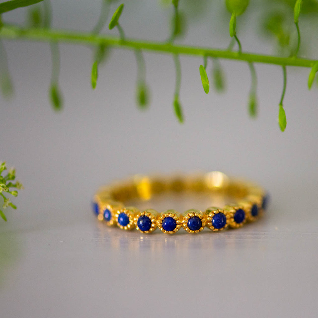 Whirler in Gold with Lapiz Lazuli Ring Memara 
