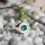 Nipple Ring in Silver with Green Onyx Ring Memara 