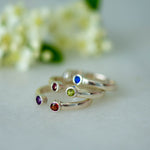 Bowie Ring in Silver with Zirconia and Blue Zirconia Ring Memara 