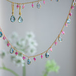 Tear Drop Earring in Gold with Blue Topaz Earring Memara 