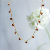 Zaza Necklace in Gold with Garnet Necklace Memara 