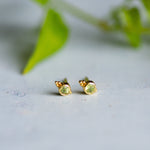 Dudley Stud in Gold with Peridot Earring Memara 