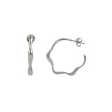 Wave Hoops in Silver