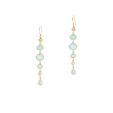 Cascade Earrings in Gold with Aqua chalcedony Earring Memara 