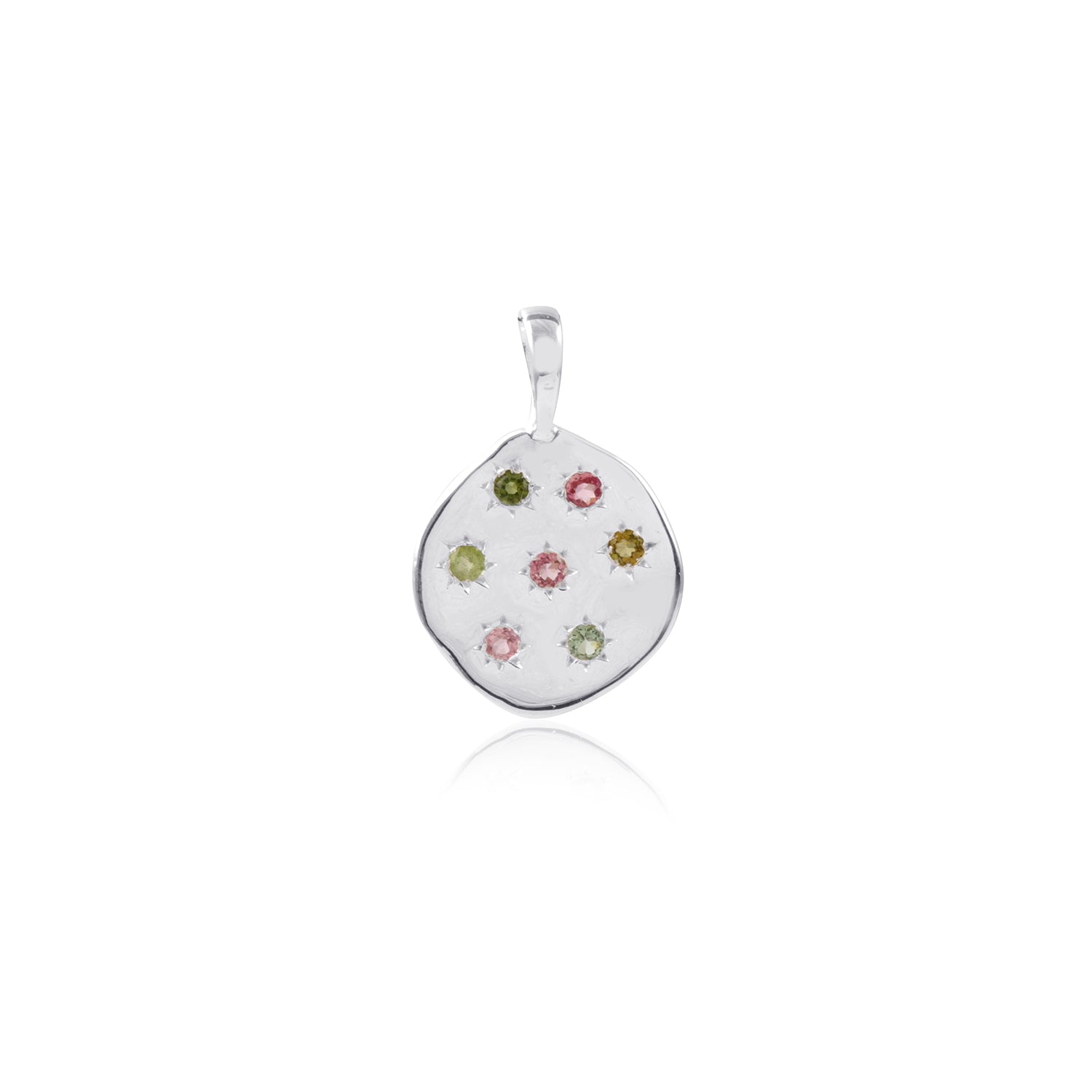 Stargazer Pendant in Silver and Tourmaline Necklace Memara 