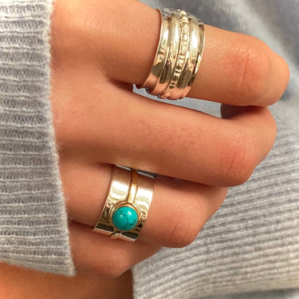 Aladdin Ring in Silver with Turquoise Ring Memara 