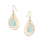 Lolita Earring in Gold with Aqua Chalcedony Earring Memara 