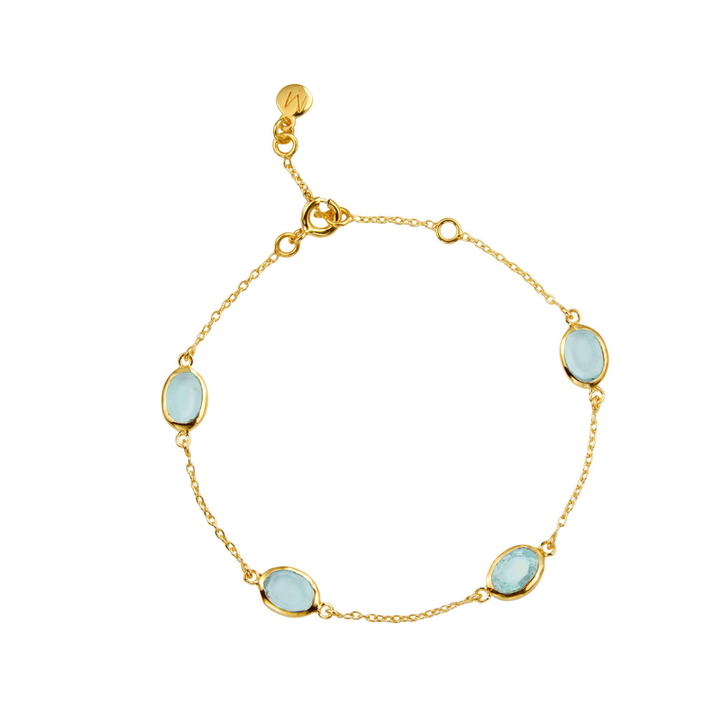 Marilyn Bracelet in Gold with Sky Blue Topaz Memara 