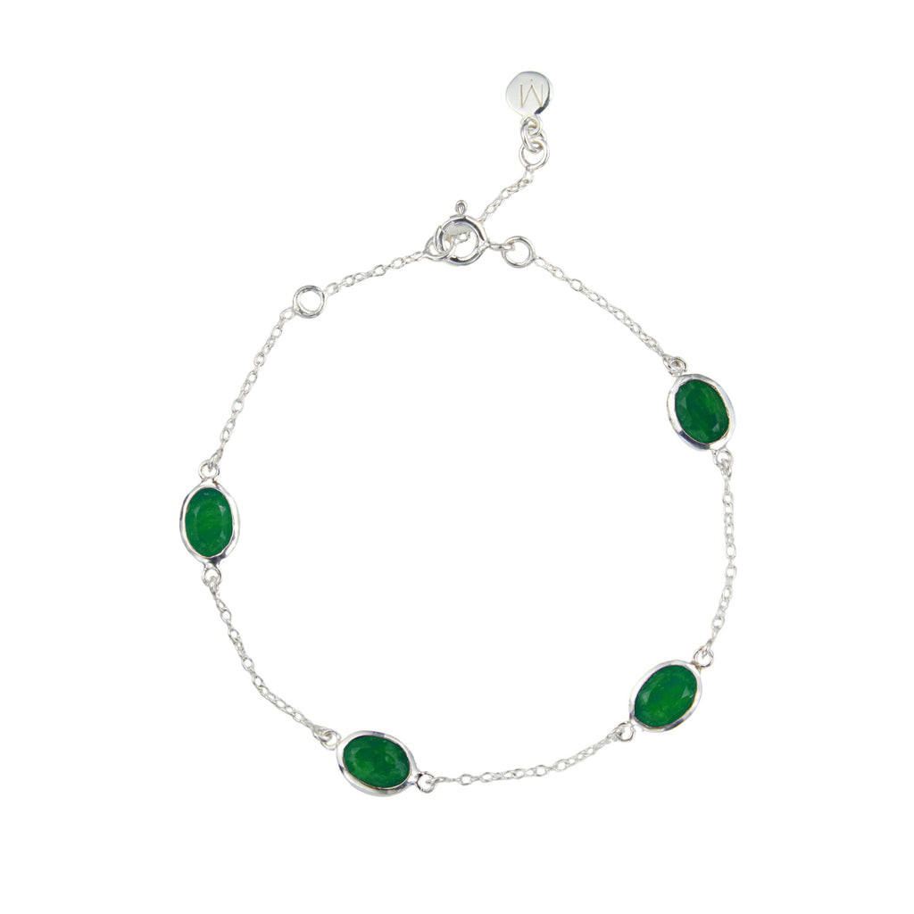 Marilyn Bracelet in Silver with Emerald quartz Bracelets Memara 