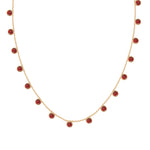 Zaza Necklace in Gold with Garnet Necklace Memara 