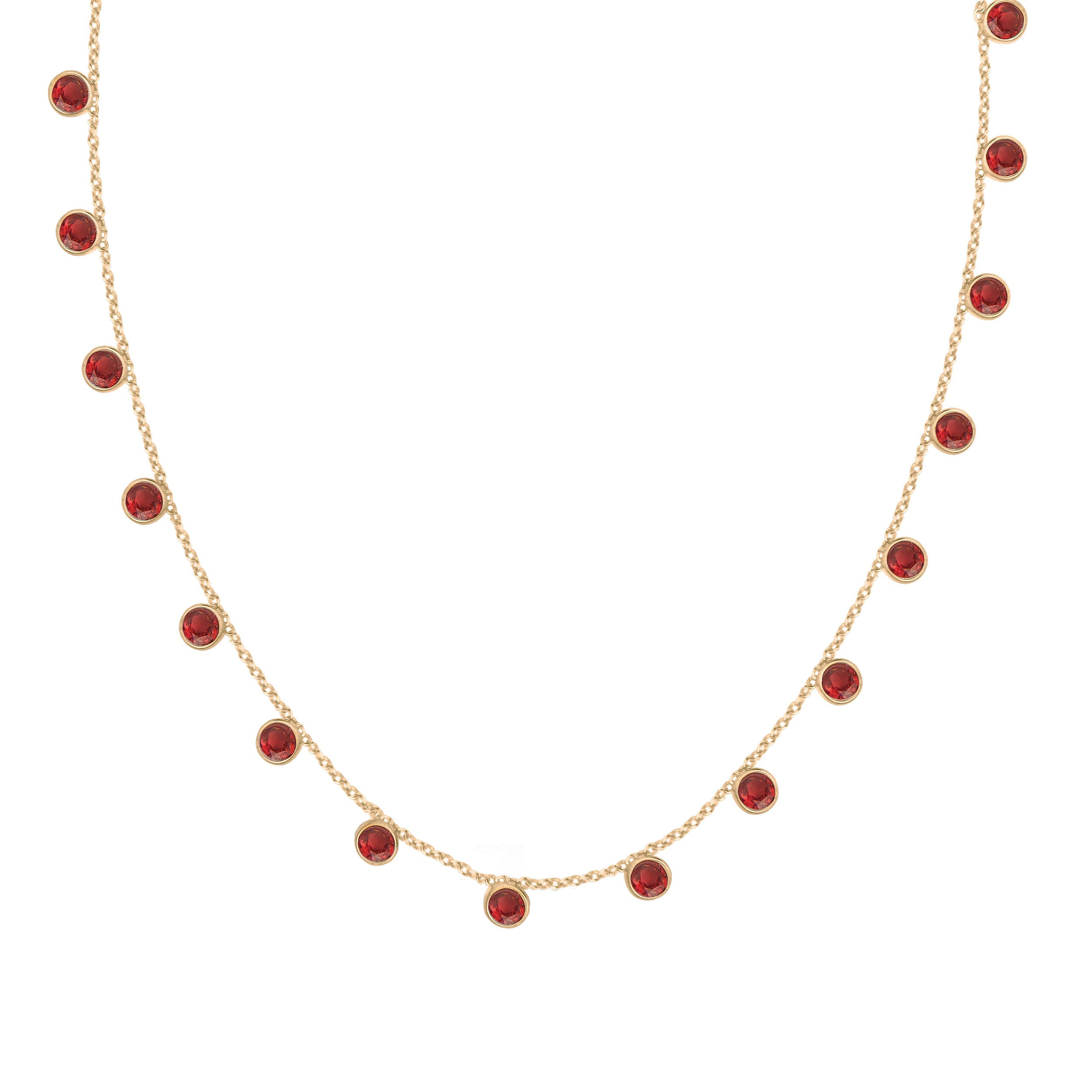 Zaza Necklace in Gold with Garnet Necklace Memara 