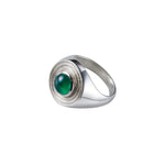 Nipple Ring in Silver with Green Onyx Ring Memara 