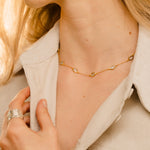 Marilyn Necklace in Gold with Sky blue Topaz Necklaces Memara 