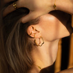 Wave Hoops in Gold Earring Memara 