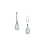 Tear Drop Earring in Silver with Blue Topaz Earring Memara 