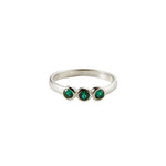 Triplet in Silver with Emerald Zirconia Ring Memara 