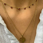 Zaza Necklace in Gold with Garnet Necklace Memara 
