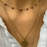 Zaza Necklace in Gold with Garnet Necklace Memara 