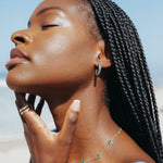 Green Onyx Hoop Studs Earring Memara 