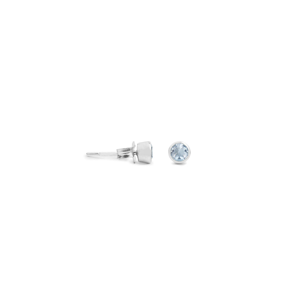 Acer Ear Stud in Silver with Blue Topaz Earring Memara 
